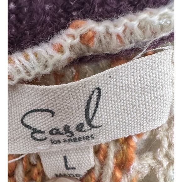 Easel Sweater Poncho Womens Size Medium Boho Indie Oversized Crotcheted - Picture 4 of 9